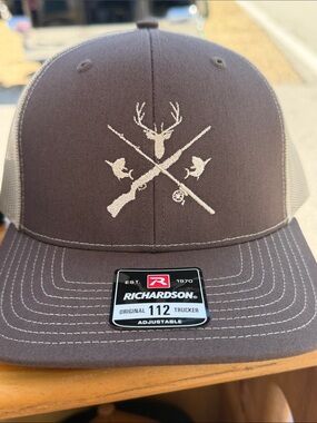 Richardson Trucker Cap with Hunting & Fishing Embroidery